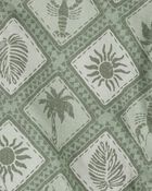 Toddler Tile Print Drawstring Shorts - Green, image 5 of 6 slides