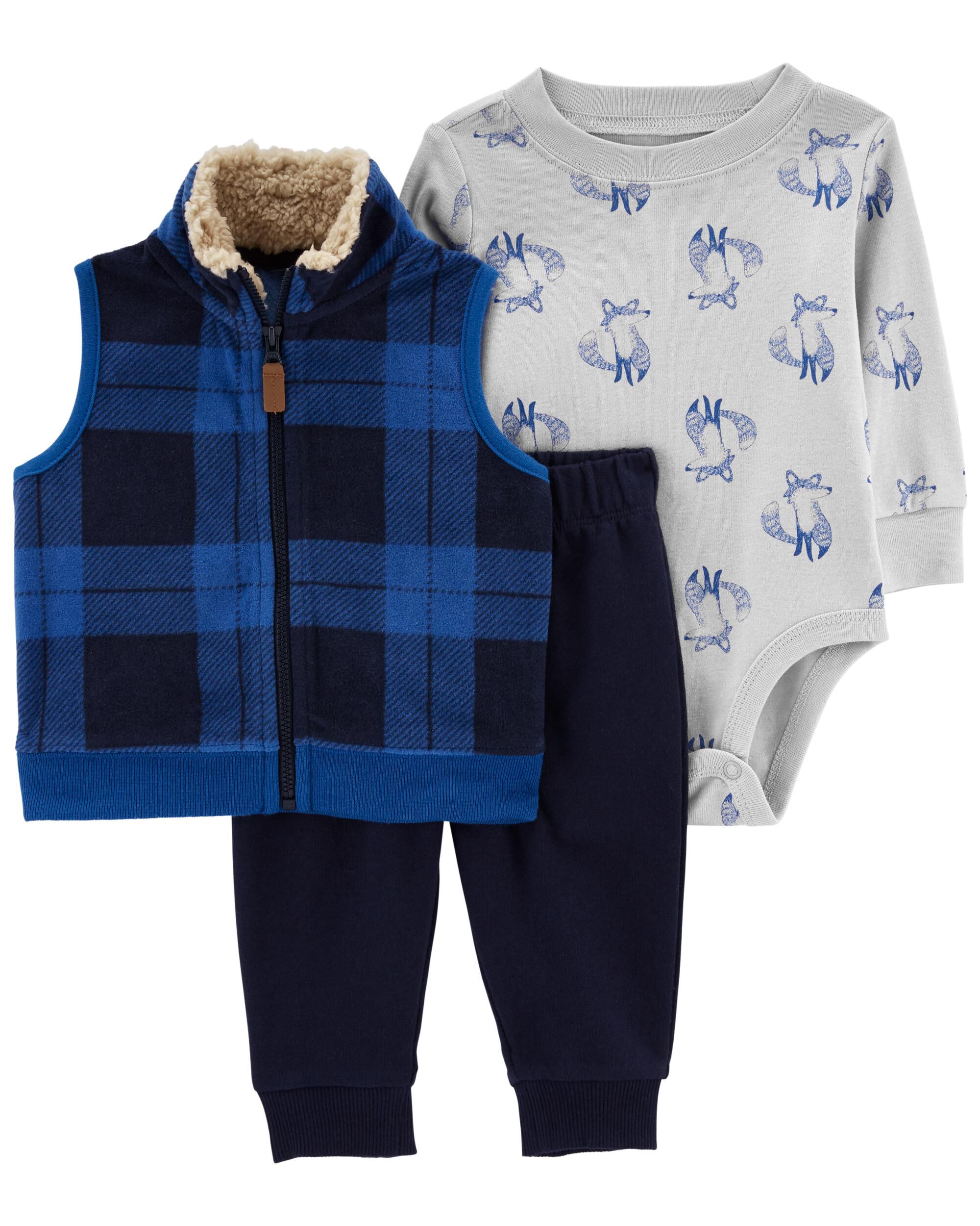 3 Piece Plaid Vest Set