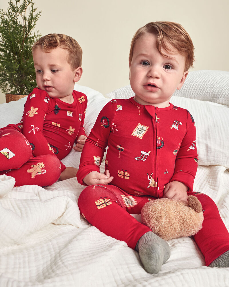 Baby 1-Piece Christmas PurelySoft&trade; Snug Fit Pyjama - Red, image 2 of 10 slides