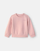 Toddler Girl 'Little Icon' Fleece Pullover Sweatshirt - Pink, image 1 of 4 slides