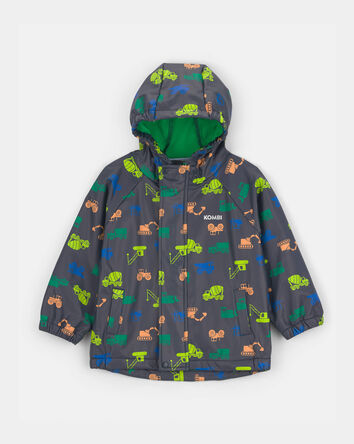 Toddler Boy Boy Kombi Truck Rain Jacket- Black, 