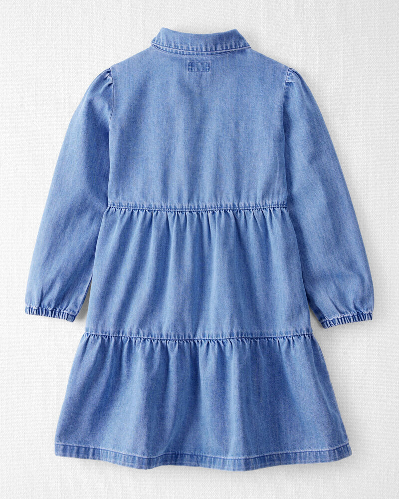 Filles - Robe en denim de coton biologique, image 2 sur 4 diapositives