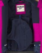 Toddler Girl 2 Piece Solid Snowsuit With Chest Pocket- Purple, image 5 of 13 slides