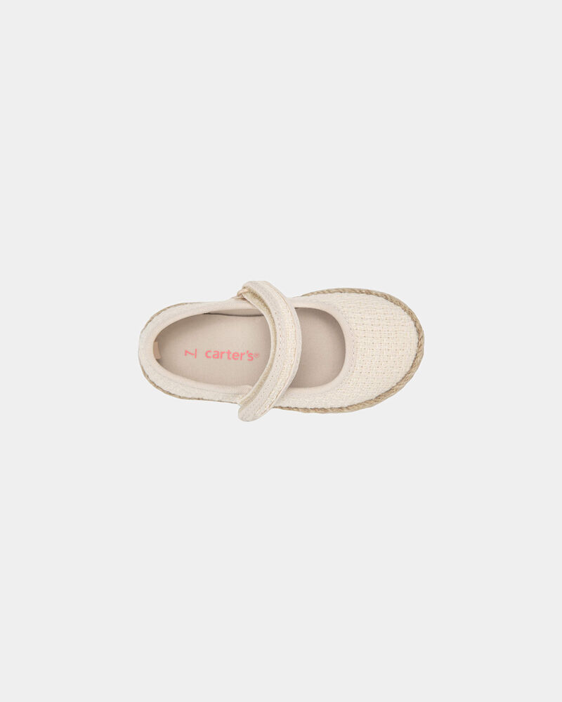 Toddler Girl Woven Casual Shoes - Cream, image 4 of 6 slides