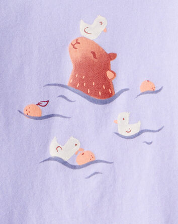 Tout-petit fille - T-shirt à manches longues imprimé Capybara - Mauve, 