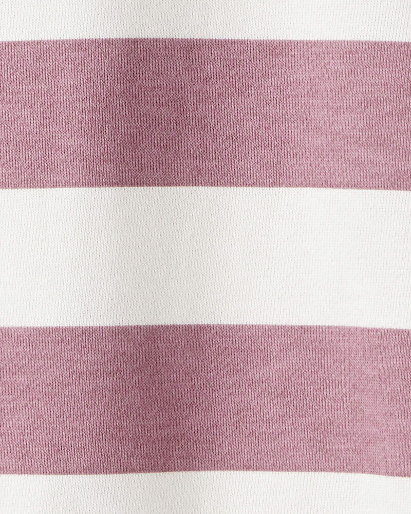 Filles - Haut &agrave; col henley ray&eacute; en molleton de coton biologique, image 3 sur 3 diapositives