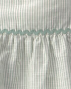 Toddler Girl 2-Piece Striped Sleeveless Top & Pant Set - Green, image 2 of 3 slides