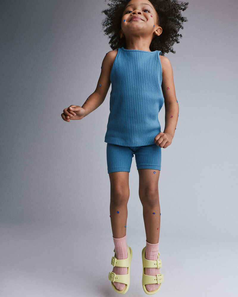 Tout-petit fille - Short de cycliste Brooklyn - Bleu, image 4 sur 6 diapositives