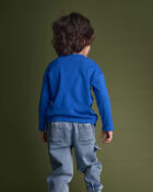 Toddler Ribbed Long-Sleeve Pocket Tee - Royal Blue, image 4 of 5 slides