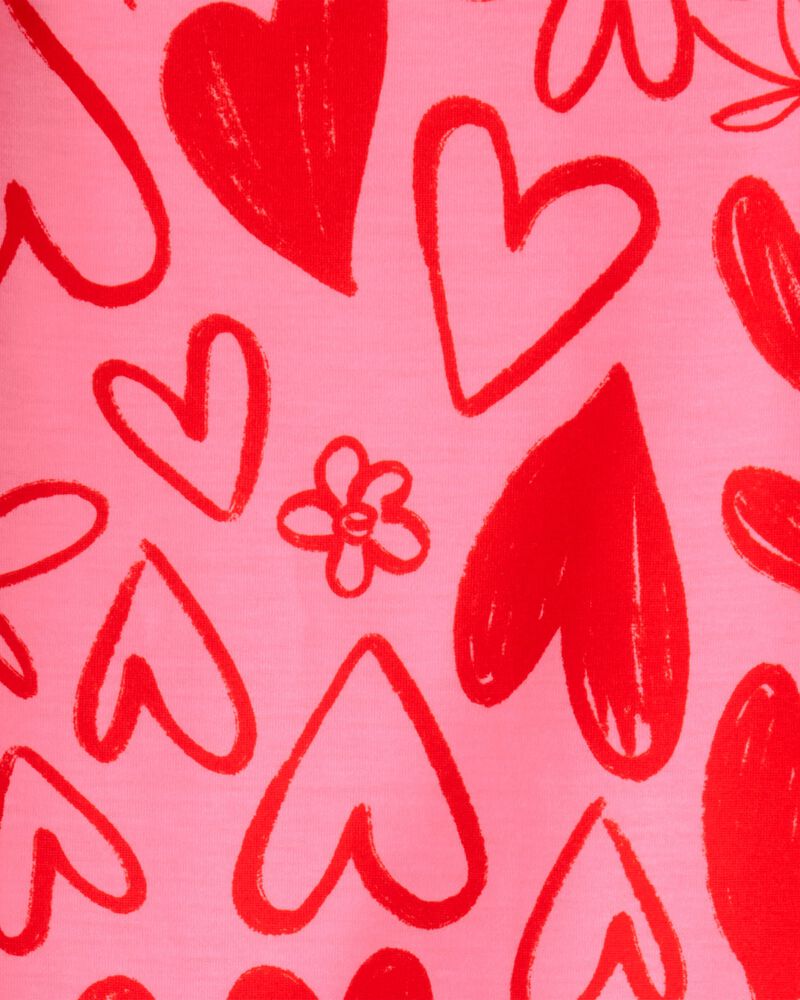 Girls Heart Floral Loose Fit Loose Fit Night Gown - Pink, image 3 of 4 slides