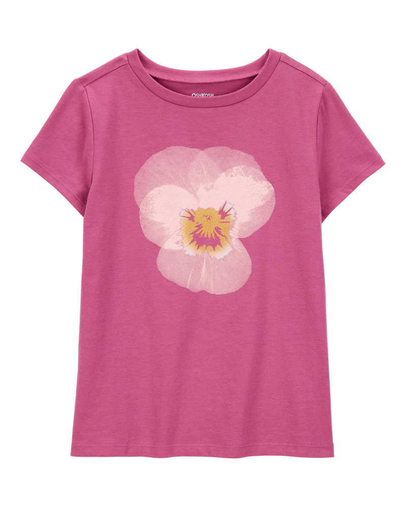 Kid Tropical Flower Short-Sleeve Graphic Tee - Pink, image 1 of 2 slides