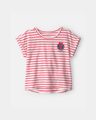Girls Lobster Striped Top - Red/Ivory, image 1 of 4 slides
