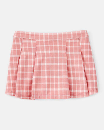 Toddler Girl Plaid Knit Skort - Pink, 