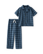 Kid 2-Piece Plaid Loose Fit Coat-Style Pyjamas, image 1 of 4 slides
