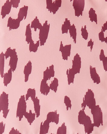 Girls Leopard Print Windbreaker - Pink, 