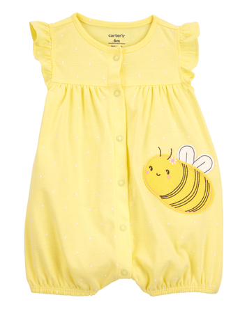 Baby Bee Short-Sleeve Romper - Yellow, 