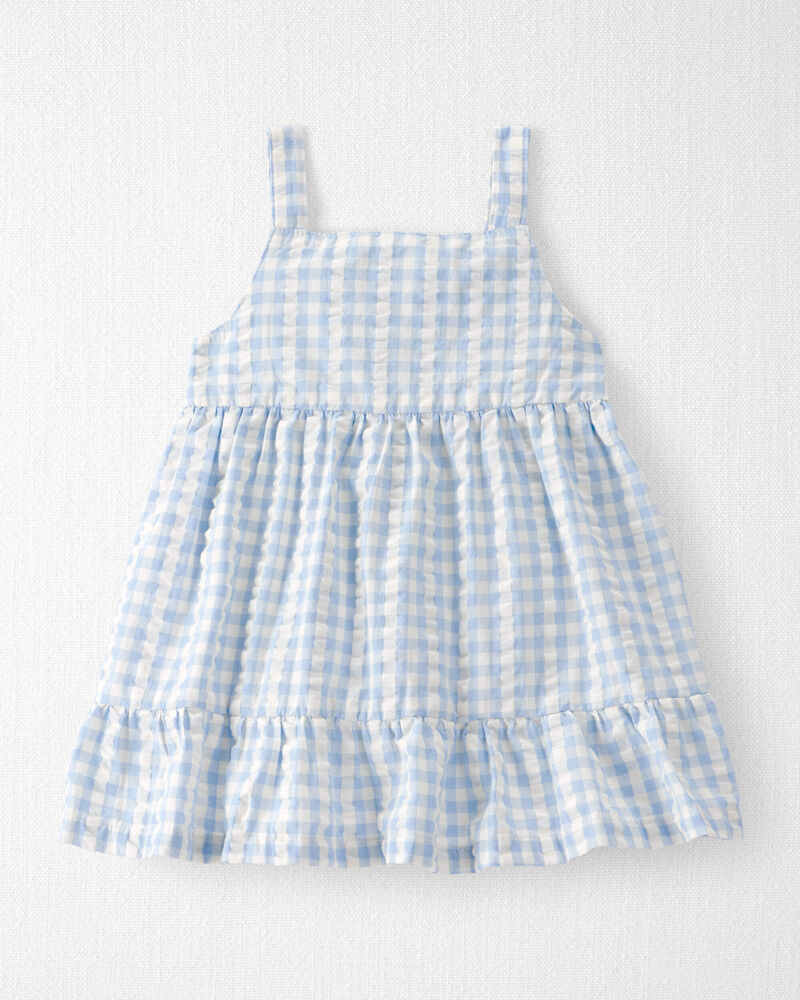 Baby Girl Gingham Dress Made with Organic Cotton, image 2 of 6 slides