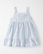 Baby Girl Gingham Dress Made with Organic Cotton, image 2 of 6 slides