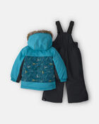 Baby Boy  2 Piece Snowsuit with Fleece Hat & Neck Warmer- Green, image 2 of 13 slides
