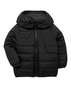 Toddler Hooded Puffer Jacket - Black, image 2 of 5 slides