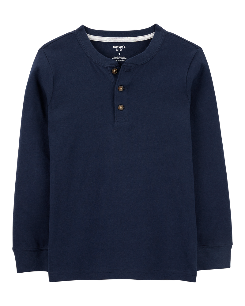 Kid Long-Sleeve Henley Tee, image 1 of 3 slides
