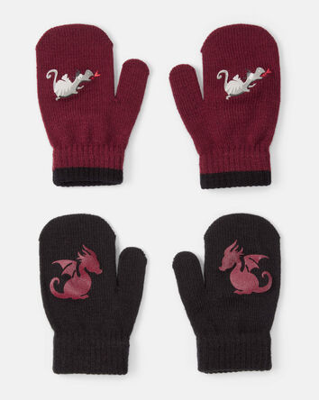 Toddler Girl KOMBI 2-Pack Knit Mittens, 