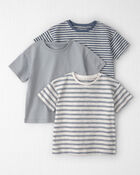 Toddler Boy 3-Pack Striped Organic Cotton Tees, image 1 of 6 slides