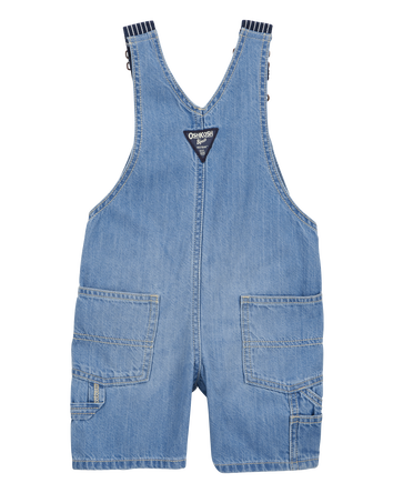 Toddler Denim Shortalls: Hickory Stripe Strap Remix, 