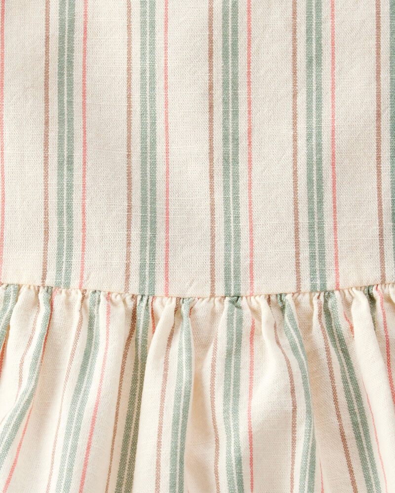 Baby Linen Striped Sunsuit Made with Organic Cotton, image 4 of 5 slides