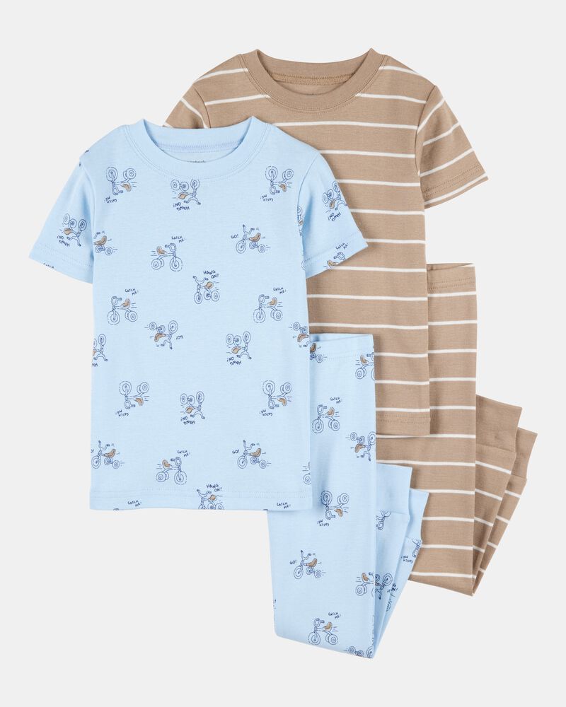Toddler Boy 4-Piece Snacks Cotton Pyjamas, image 1 of 4 slides