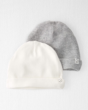 Baby 2-Pack Organic Cotton Rib Caps
, 