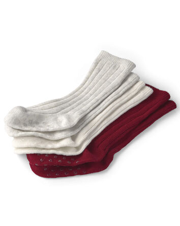 B&eacute;b&eacute; fille - Emballage 3 paires de chaussettes aux genoux antid&eacute;rapantes faites avec du coton biologique, 