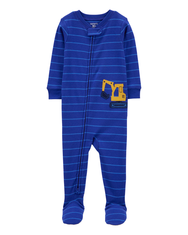 Toddler 1-Piece Construction 100% Snug Fit Cotton Footie Pyjamas, image 1 of 4 slides