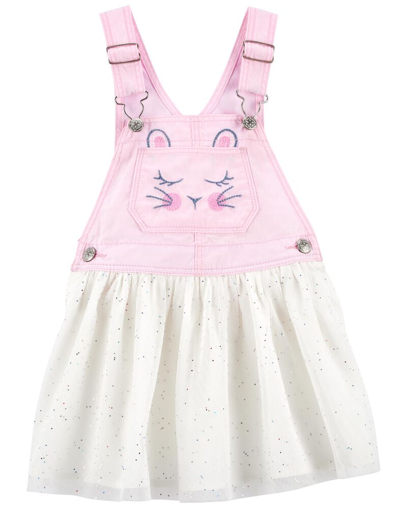 Denim Tulle Bunny Jumper Dress, image 1 of 4 slides