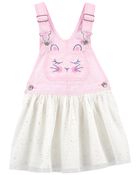 Denim Tulle Bunny Jumper Dress, image 1 of 4 slides