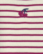 Toddler Girl Cherry Striped Long-Sleeve Top - Red, image 2 of 3 slides
