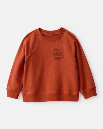 Tout-petit garçon - Sweat à capuche en molleton français Adventures - Orange, 