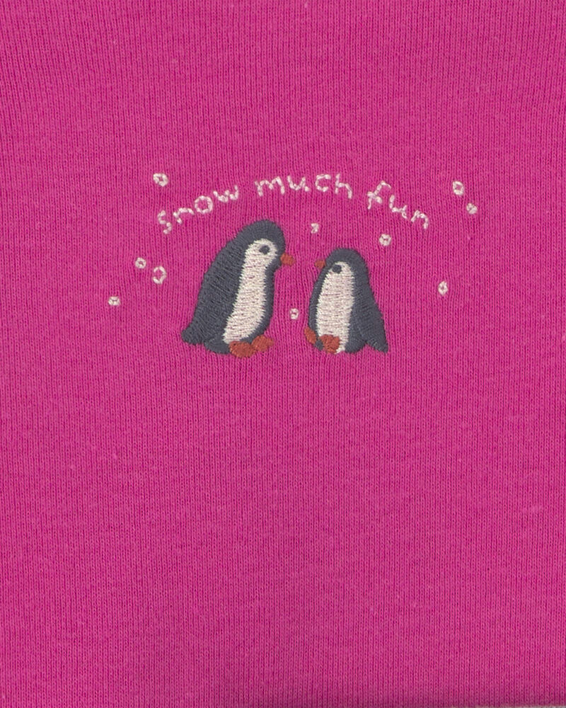 Baby Girl 3-Piece Penguin Long-Sleeve Bodysuit & Pant Set - Pink, image 3 of 6 slides