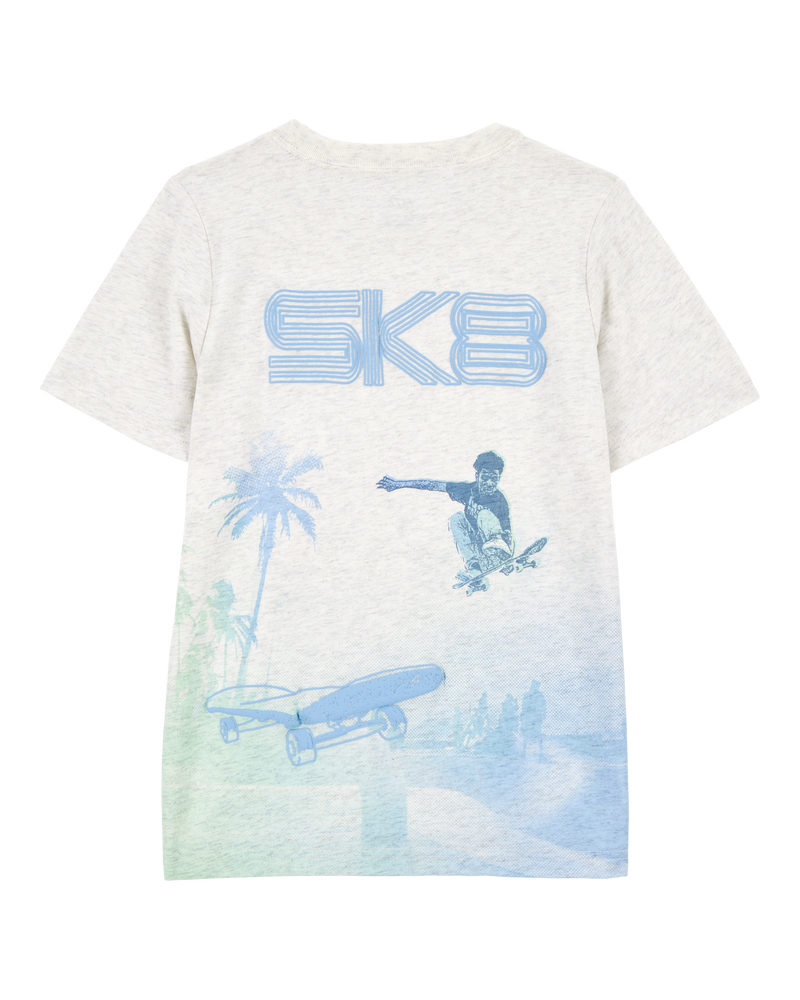 Kid Skateboard Woven Short-Sleeve Tee - Gray, image 2 of 5 slides