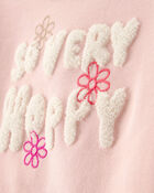 Girls 2-Piece Bunny French Terry Pullover & Skort Set - Pink, image 2 of 5 slides