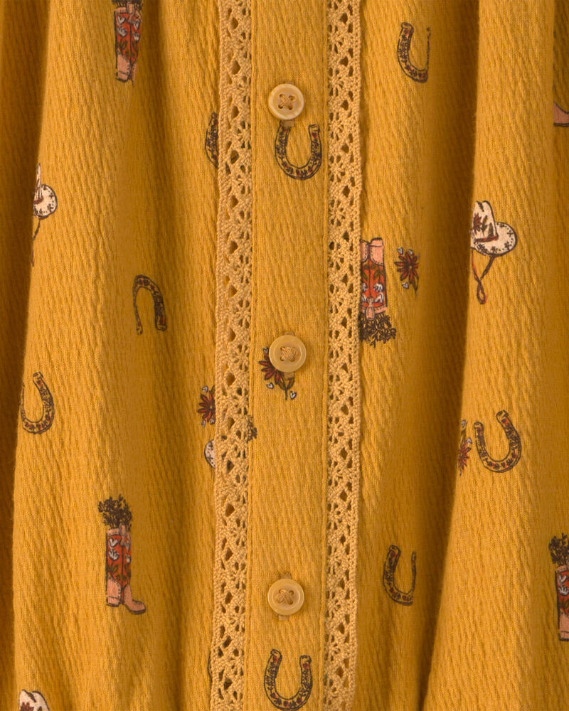 Filles - Haut manches longues &agrave; motif western &ndash; Jaune, image 6 sur 6 diapositives
