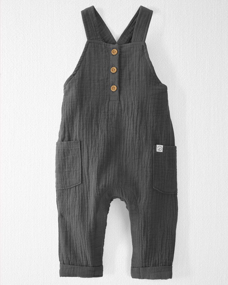 Charcoal Organic Cotton Gauze Overall Jumpsuit