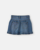Girls Floral Denim Skirt - Light Wash, image 2 of 4 slides