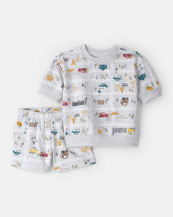 B&eacute;b&eacute; gar&ccedil;on - Ensemble 2 pi&egrave;ces haut et short &copy;Disney/Pixar Cars - Gris, 