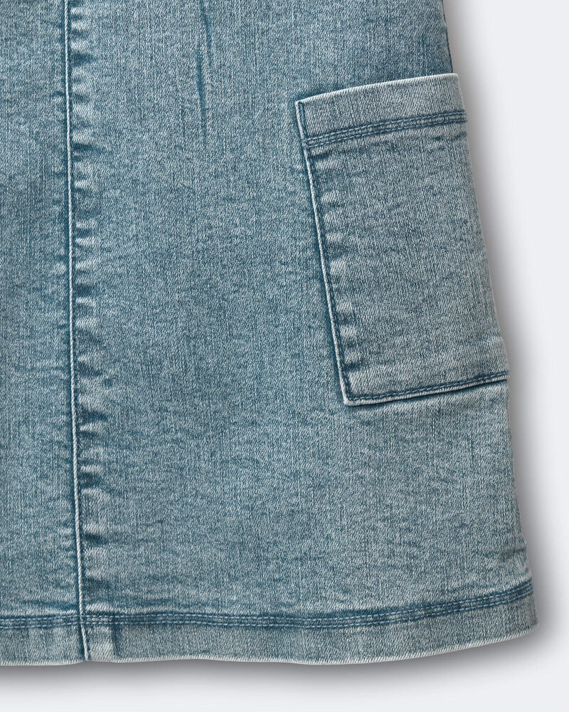 Toddler Girl Otter Pocket Jumper in Avenue Wash - Blue, image 3 of 5 slides
