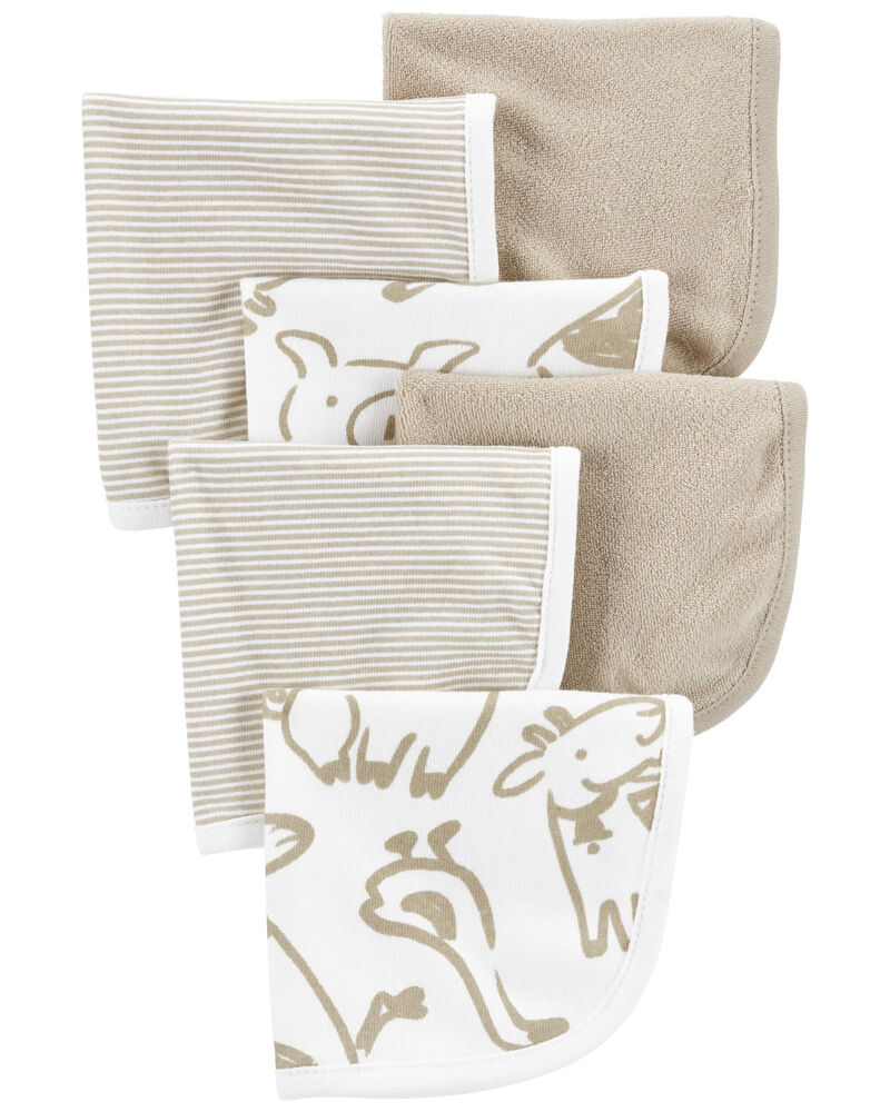 Carter's 4pc Baby Neutral Burp Cloths - Ivory/ Brown