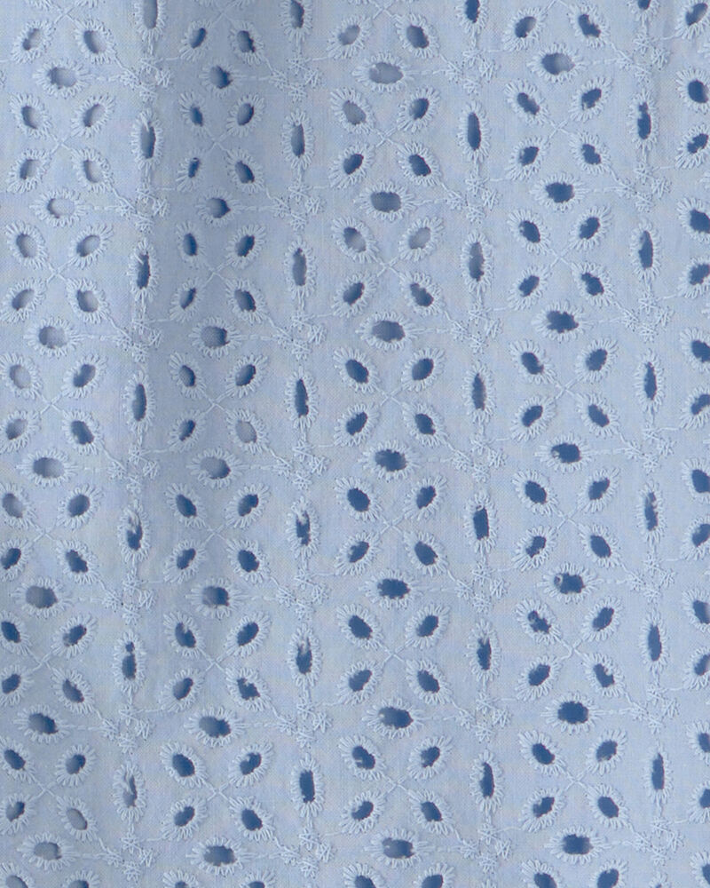 Girls 2-Piece Organic Cotton Eyelet Top & Short Set, image 4 of 5 slides