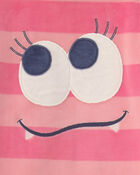 Toddler Girl 2-Piece Monster Striped DreamPlush Snug Fit Pyjama Set - Coral, image 2 of 6 slides