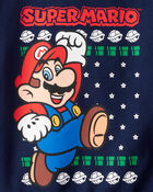 Boys Nintendo Super Mario Long-Sleeve Pullover Sweatshirt - Blue, image 2 of 2 slides