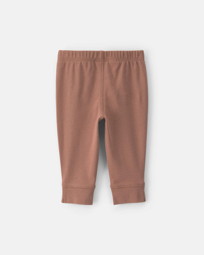 Baby 2-Pack Cotton Pull-On Pants - Brown, image 2 of 3 slides